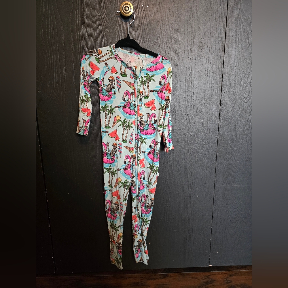 Spooky Tropical Print Kids Pajama Onesie